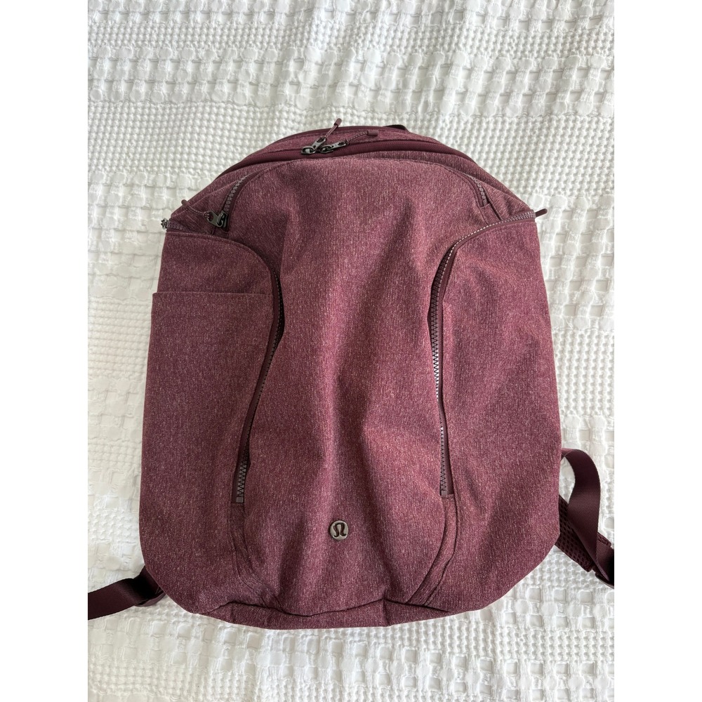 Lululemon Define Backpack OS Heathered Cassis W9CQDS Laptop Bag Maroon - Picture 4 of 10